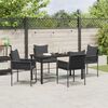 vidaXL Garten Essgruppe 5 pcs Schwarz und Grau PE-Rattan