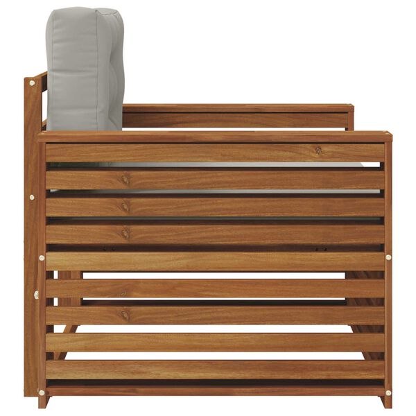 vidaXL Outdoor-Sofagarnitur Massives Akazienholz und Polyester Natur