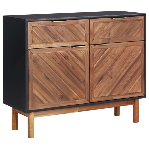 vidaXL Sideboard 90x33,5x75 cm Massivholz Akazie und MDF