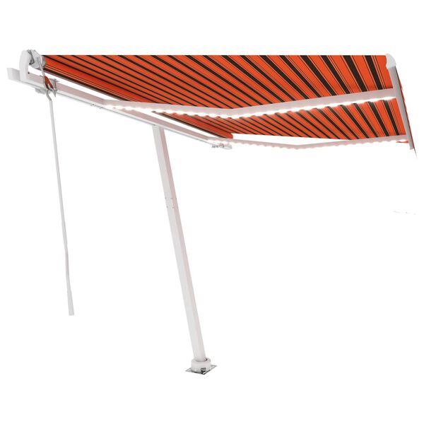 vidaXL Automatische Markise mit LED Windsensor 350x250 cm Orange/Braun