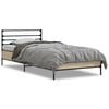 vidaXL Bettgestell Sonoma-Eiche 90x200 cm Holzwerkstoff und Metall