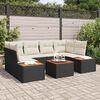 vidaXL Garten-Sofa-Set mit Kissen 6 pcs Schwarz Poly Rattan