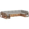 vidaXL Ecksofa Set mit Kissen 10 pcs Nat&uuml;rlich und Hellgrau