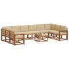 vidaXL Outdoor-Sofagarnitur mit Kissen 11 pcs Natur und Beige