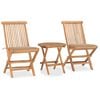 vidaXL 3-tlg. Garten-Essgruppe mit Kissen Klappbar Massivholz Teak