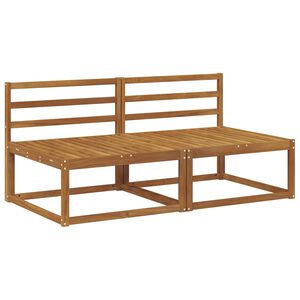 vidaXL 2 St&uuml;ck Outdoor Mittelsofa Massivholz Akazie Natur