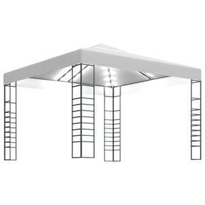 vidaXL Gartenzelt mit LED-Lichterkette 3x3 m Wei&szlig;