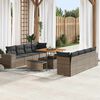 vidaXL Gartensofa-set mit Kissen mit Speicher 11 pcs Grau Poly-Rattan