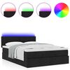 vidaXL Ottomane Bett mit Matratze & LEDs Schwarz 140x190 cm Stoff