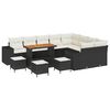 vidaXL Gartensofa-set mit Kissen 13 pcs Schwarz Poly-Rattan