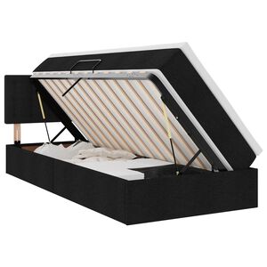 vidaXL Bett mit Stauraum und LED mit LED Schwarz 90 x 200 cm Stoff