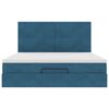 vidaXL Ottoman-Bett mit Matratzen & LEDs Dunkelblau 160x200 cm Samt