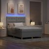 vidaXL LED Boxspringbett mit Matratze Hellgrau 140 x 190 cm Stoff