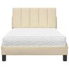 vidaXL Bett mit Matratze "Hanko" Creme 100x200 cm Stoff