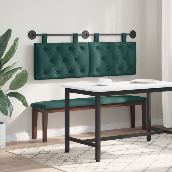 vidaXL H&auml;ngevorderseite Wandmontiert Dunkelgr&uuml;n 150 x 55 x 7 cm Stoff