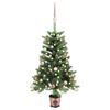 vidaXL K&uuml;nstlicher Weihnachtsbaum mit Beleuchtung & Kugeln 90 cm Gr&uuml;n