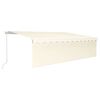 vidaXL Markise Manuell Einziehbar mit Rollo 5x3 m Creme
