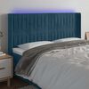 vidaXL LED Kopfteil Dunkelblau 163x16x118/128 cm Samt