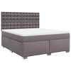 vidaXL Boxspringbett mit Matratze Grau 180x200 cm Kunstleder
