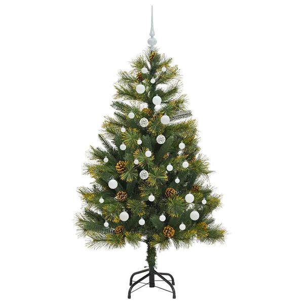vidaXL K&uuml;nstlicher klappbarer Weihnachtsbaum mit Tannenzapfen 150 cm