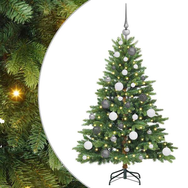 vidaXL K&uuml;nstlicher Weihnachtsbaum mit 150 LEDs Gr&uuml;n 120 cm PE und PVC