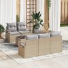 vidaXL Gartensofa-set mit Kissen 6 pcs Beige und Grau Poly-Rattan