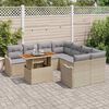 vidaXL Garten-Sofa-Set mit Kissen 7 pcs Beige und Hellgrau