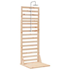 vidaXL Gartendusche 225 cm Massivholz Kiefer und Edelstahl Natur