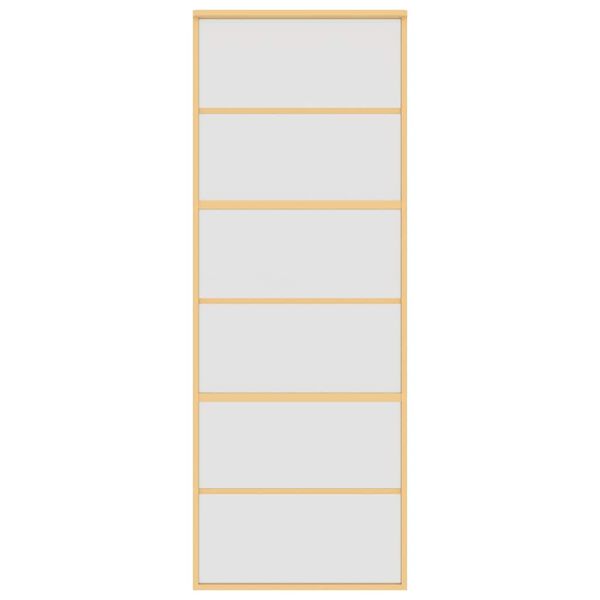 vidaXL Schiebet&uuml;r Golden 76x205 cm Matt ESG-Glas und Aluminium
