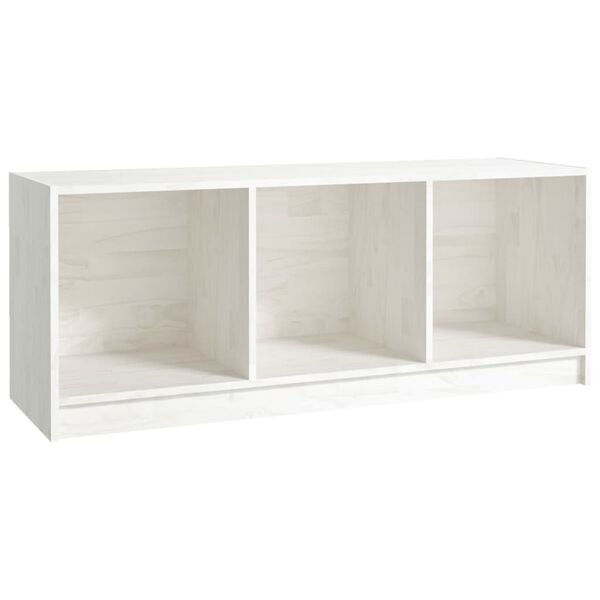 vidaXL TV-Schrank Weiß 104x33x41 cm Massivholz Kiefer