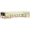 vidaXL Outdoor-Sofagarnitur mit Kissen 7 pcs Wei&szlig; und Creme