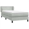 vidaXL Boxspringbett mit Matratze Hellgrau 100x220 cm Samt