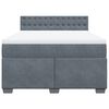 vidaXL Boxspringbett mit Matratze Dunkelgrau 140x190 cm Samt
