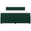 vidaXL Boxspringbett mit Matratze Dunkelgr&uuml;n 200x200 cm Samt