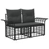 vidaXL Outdoor-Lounge 2 pcs Schwarz und Dunkelgrau Poly-Rattan