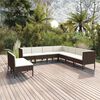 vidaXL 9-tlg. Garten-Lounge-Set mit Auflagen Poly Rattan Braun