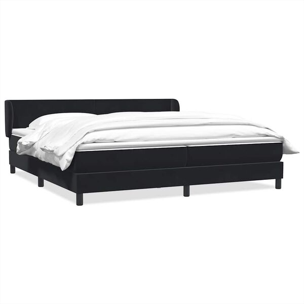 vidaXL Boxspringbett mit Matratzen Schwarz 200x210 cm Samt