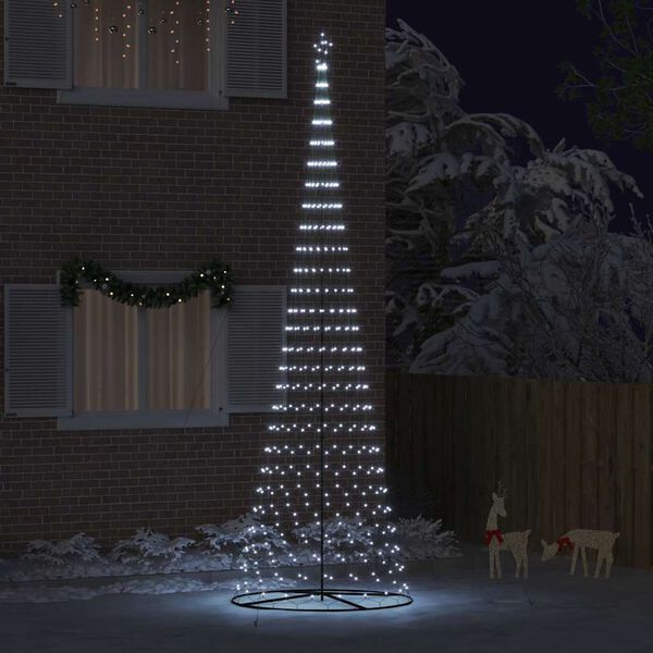 vidaXL LED-Weihnachtsbaum mit 555 LEDs Kaltwei&szlig; 500 cm Metall