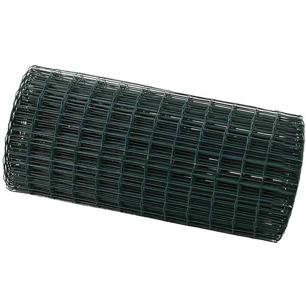 vidaXL Eurozaun Gr&uuml;n 0,6 x 50 m PVC-beschichtetes Eisen