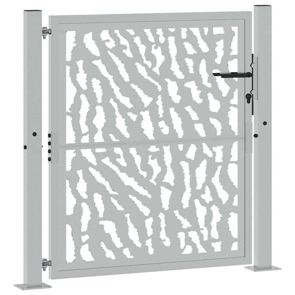 vidaXL Gartentor 100x100 cm Verwitterungsstahl Trace-Design