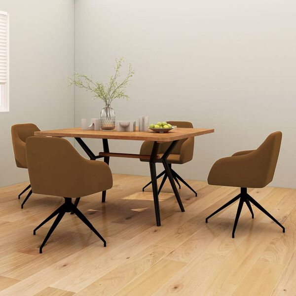 vidaXL Esszimmerst&uuml;hle 4 Stk. Braun Samt