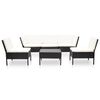 vidaXL 6-tlg. Garten-Lounge-Set mit Auflagen Poly Rattan Schwarz