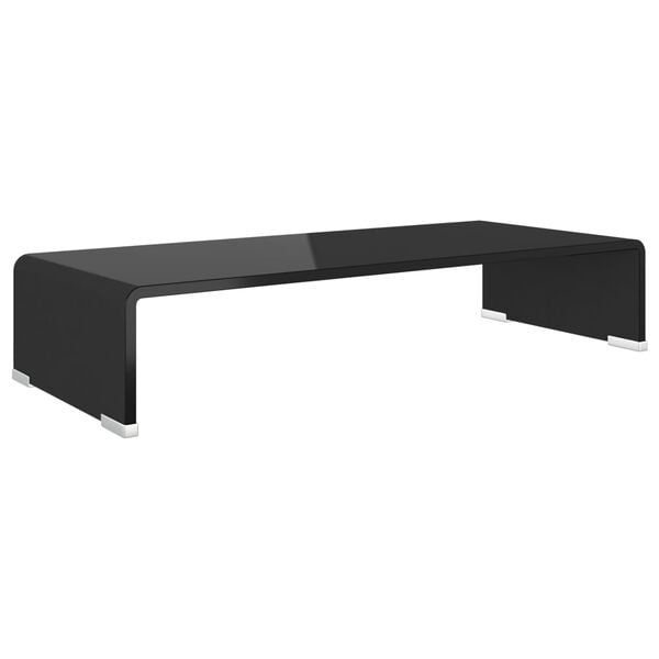 vidaXL TV-Tisch/Bildschirmerhöhung Glas Schwarz 60x25x11 cm