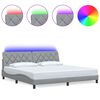 vidaXL Bettgestell mit LED ohne Matratze Hellgrau 200x200 cm Stoff