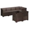 vidaXL 7-Sitzer Gartensofa Rattan-Look PP Braun