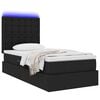 vidaXL Bett mit Stauraum und LED mit LED Schwarz 90 x 190 cm Polyester