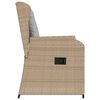vidaXL Gartensessel mit Kissen 2 Stk. Verstellbar Beige Poly Rattan