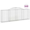 vidaXL Gabionen mit Hochbogen 20 Stk 300x30x100/120cm Verzinktes Eisen
