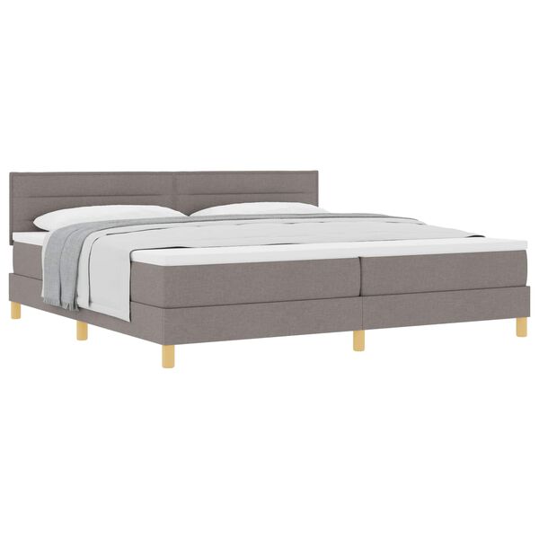 vidaXL Boxspringbett mit Matratze Taupe 200 x 200 cm Stoff