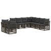 vidaXL Gartensofa-set 9 Stk. Grau Poly-Rattan